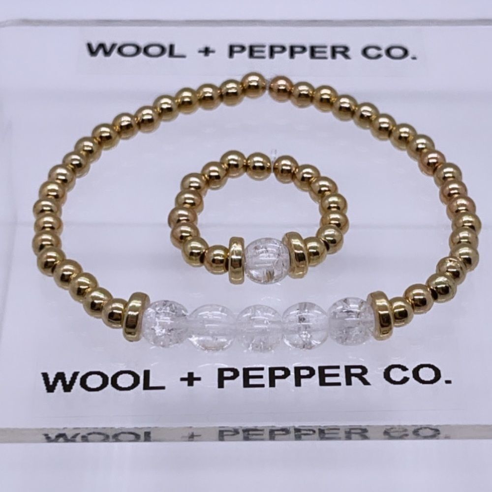 NWT Wool + Pepper Co. Matching Bracelet & Ring
